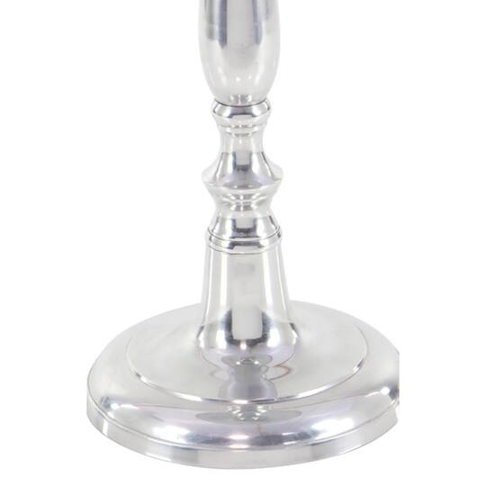 Silver Aluminum Traditional Accent Table